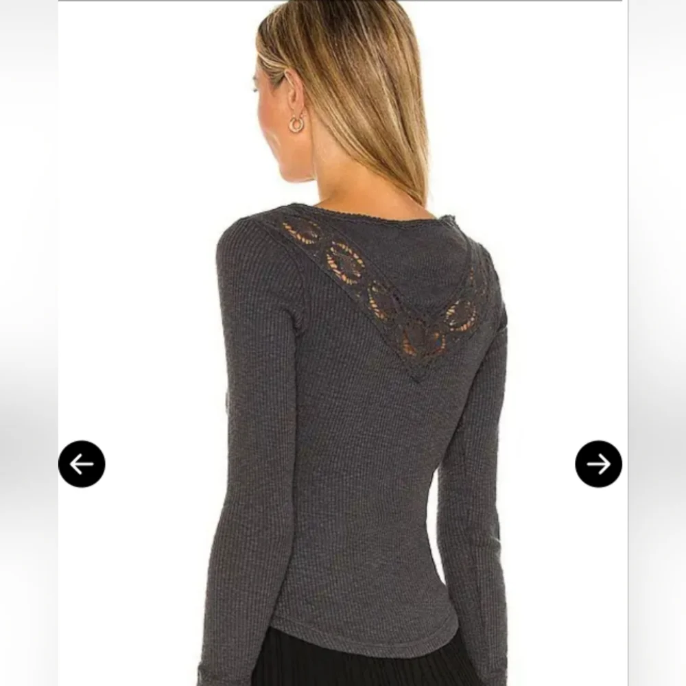 Free People Come On Over Henley Top In Black. - Picture 3 of 8